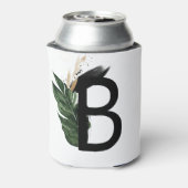 Tropische bladeren Faux Gold Foil Letter B Monogra Blikjeskoeler (Blikje Achterkant)