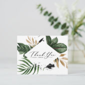 Tropische bladeren Faux Gold Foil Lijst Hartelijk  Briefkaart (Staand voorkant)