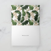 Tropische bladeren Faux Gold Foil Lijst Hartelijk  Kaart (Binnen)