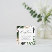 Tropische bladeren Faux Gold Foil Lijst Recepteren Informatiekaartje (Staand voorkant)