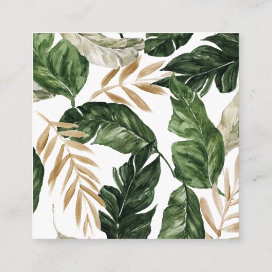 Tropische bladeren Faux Gold Foil Lijst Recepteren Informatiekaartje (Achterkant)