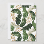 Tropische bladeren Faux Gold Foil Lijst Wedding Kaart (Achterkant)