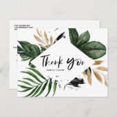 Tropische bladeren Faux Gold Foil Rustige Hartelij Briefkaart (Voorkant / Achterkant)