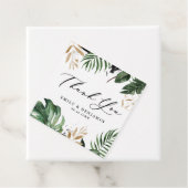 Tropische bladeren Faux Gold Foil Weddenschap Hart Bedankjes Labels (In situ)