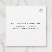 Tropische bladeren Faux Gold Foil Weddenschap Hart Bedankjes Labels (Achterkant)