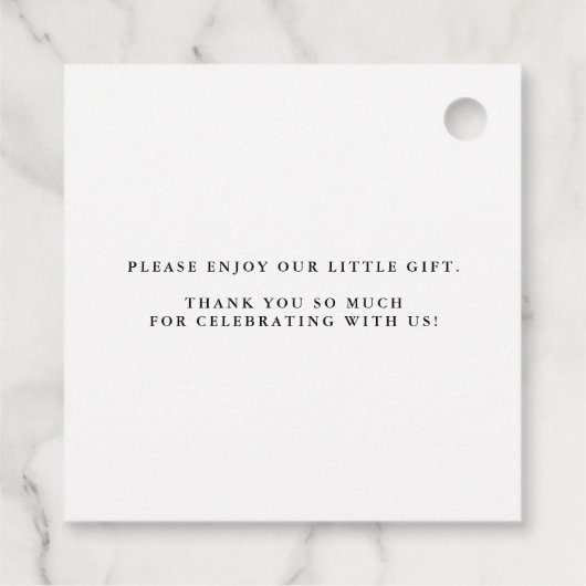 Tropische bladeren Faux Gold Foil Weddenschap Hart Bedankjes Labels (Achterkant)