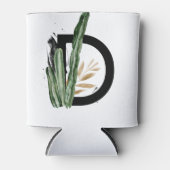 Tropische bladeren Faux Gold Folie Letter D Monogr Blikjeskoeler (Voorkant)