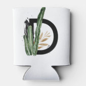 Tropische bladeren Faux Gold Folie Letter D Monogr Blikjeskoeler (Achterkant)