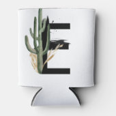 Tropische bladeren Faux Gold Folie Letter E Monogr Blikjeskoeler (Voorkant)