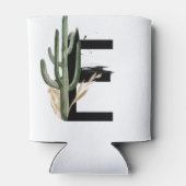 Tropische bladeren Faux Gold Folie Letter E Monogr Blikjeskoeler (Achterkant)