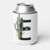 Tropische bladeren Faux Gold Folie Letter E Monogr Blikjeskoeler (Blikje Achterkant)