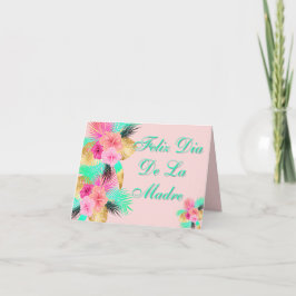 Tropische Bladeren Feliz Dia De La Madre Spaans  Bedankkaart
