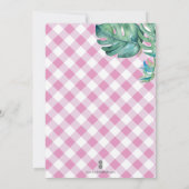 Tropische bladeren Flamingo Baby shower (Achterkant)