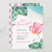 Tropische bladeren Flamingo Baby shower (Voorkant / Achterkant)