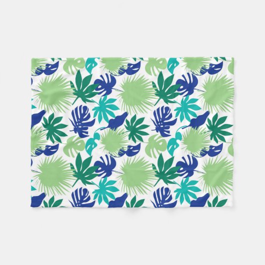 Tropische bladeren fleece deken (Voorkant (Horizontaal))