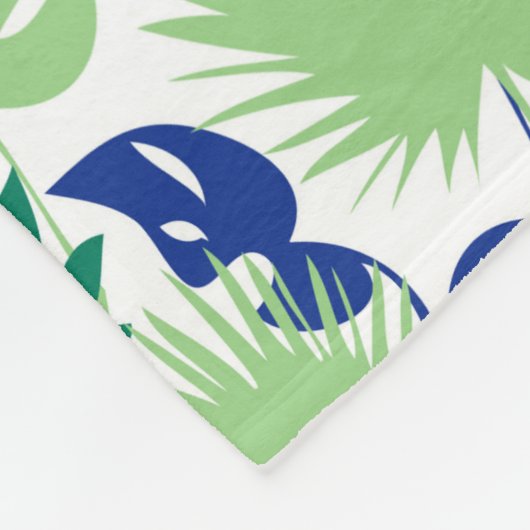 Tropische bladeren fleece deken (Hoek)