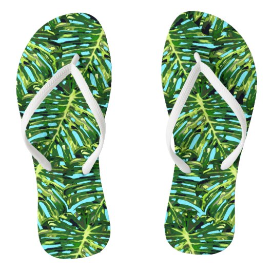Tropische Bladeren Flip Flops (Voetbed)