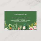 Tropische bladeren Floral Flamingo Geometric Lijst Visitekaartje (Achterkant)