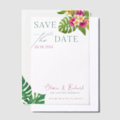 Tropische bladeren Floral Wedding Save the Date Vellum Uitnodigingen (Offset)