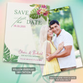 Tropische bladeren Floral Wedding Save the Date Vellum Uitnodigingen