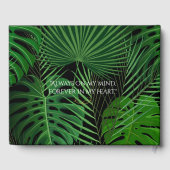 Tropische bladeren Foto begrafenis gastenboek (Achterkant)