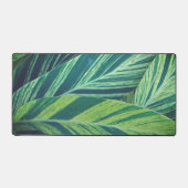 Tropische bladeren foto groen gestreepte tropisch  bureaumat (Voorkant)