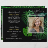 Tropische bladeren Fotobegrafenisprogramma (Voorkant / Achterkant)