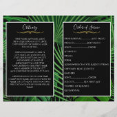 Tropische bladeren Fotobegrafenisprogramma (Achterkant)