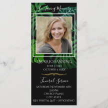 Tropische bladeren Funeral Program/Obituary