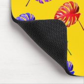 Tropische bladeren Gele achtergrond Mousepad Muismat (Hoek)