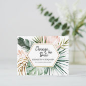Tropische bladeren Geometrisch Lijst Verander de d Briefkaart (Staand voorkant)