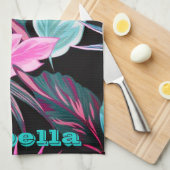 Tropische bladeren gepersonaliseerd theedoek (Quarter Fold)