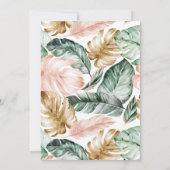 Tropische bladeren Glitter geometrische Lijst brui Kaart (Achterkant)