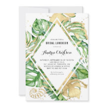 Tropische bladeren Gold Foil Summer Bridal Luncheo
