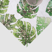 Tropische bladeren Gold Glitter Chic Monogram Init Tissuepapier (Detail)