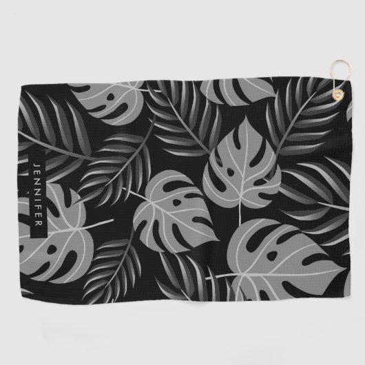 Tropische bladeren golfhanddoek (Horizontaal)