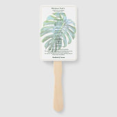 Tropische bladeren Goud Modern Beach Bruiloft Handwaaier (Achterkant)