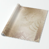 tropische bladeren goudappels folie Verpakkingspap Cadeaupapier (Uitgerold)