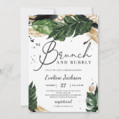 Tropische bladeren gouden bolletjes en zeepbellen kaart (Voorkant)