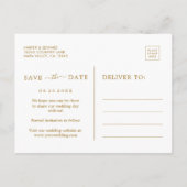 Tropische bladeren Gouden bruiloft Save the Date Aankondigingskaart (Achterkant)