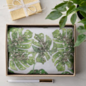 Tropische Bladeren Gouden Glitter Chic Monogram In Tissuepapier (Geschenk)