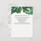 tropische bladeren gouden groene botanische bruilo informatiekaartje (Voorkant / Achterkant)
