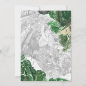 tropische bladeren gouden groene botanische bruilo kaart (Achterkant)