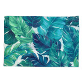 Tropische bladeren, grafisch ontwerp, realistische kussensloop (Achterkant)