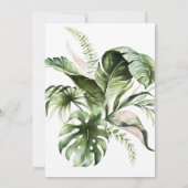 Tropische bladeren Greenery Sweet 16-jarige verjaa Kaart (Achterkant)