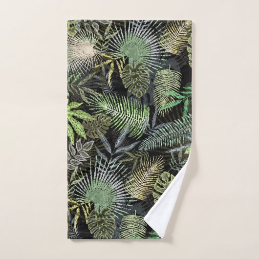 Tropische bladeren Groen Bad Handdoek (Handdoek)
