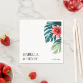 Tropische bladeren groen Boho moderne bruiloft Servet (Insitu)