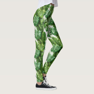Tropische Bladeren Groen Botanisch Patroon Leggings