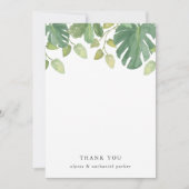 tropische bladeren | Groen en wit Bedankkaart (Voorkant)