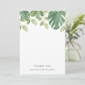 tropische bladeren | Groen en wit Bedankkaart (Staand voorkant)